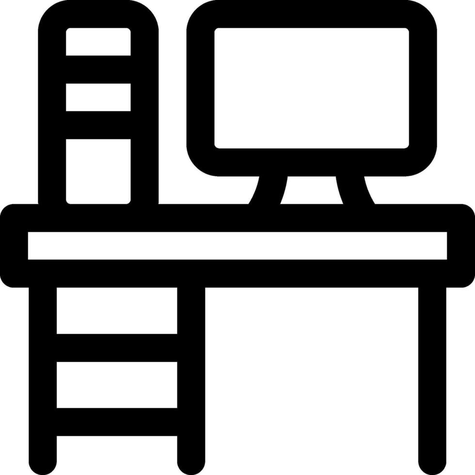 Computer desk icon vector