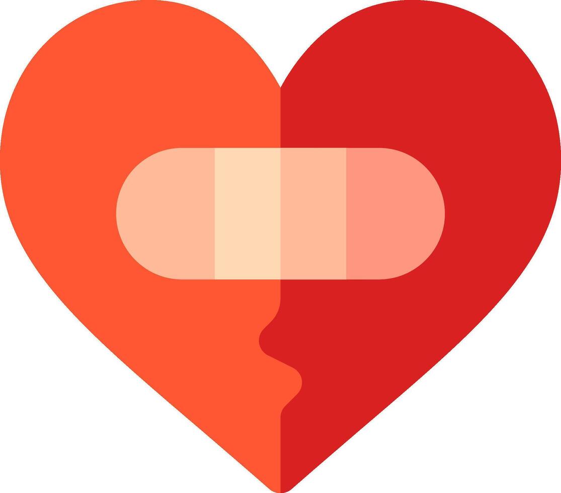 A broken heart with a bandage on it vector