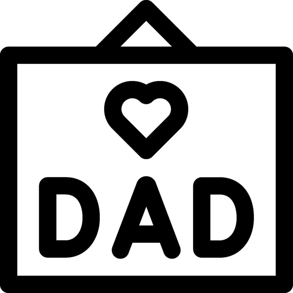 A black and white image of a father's day sign vector