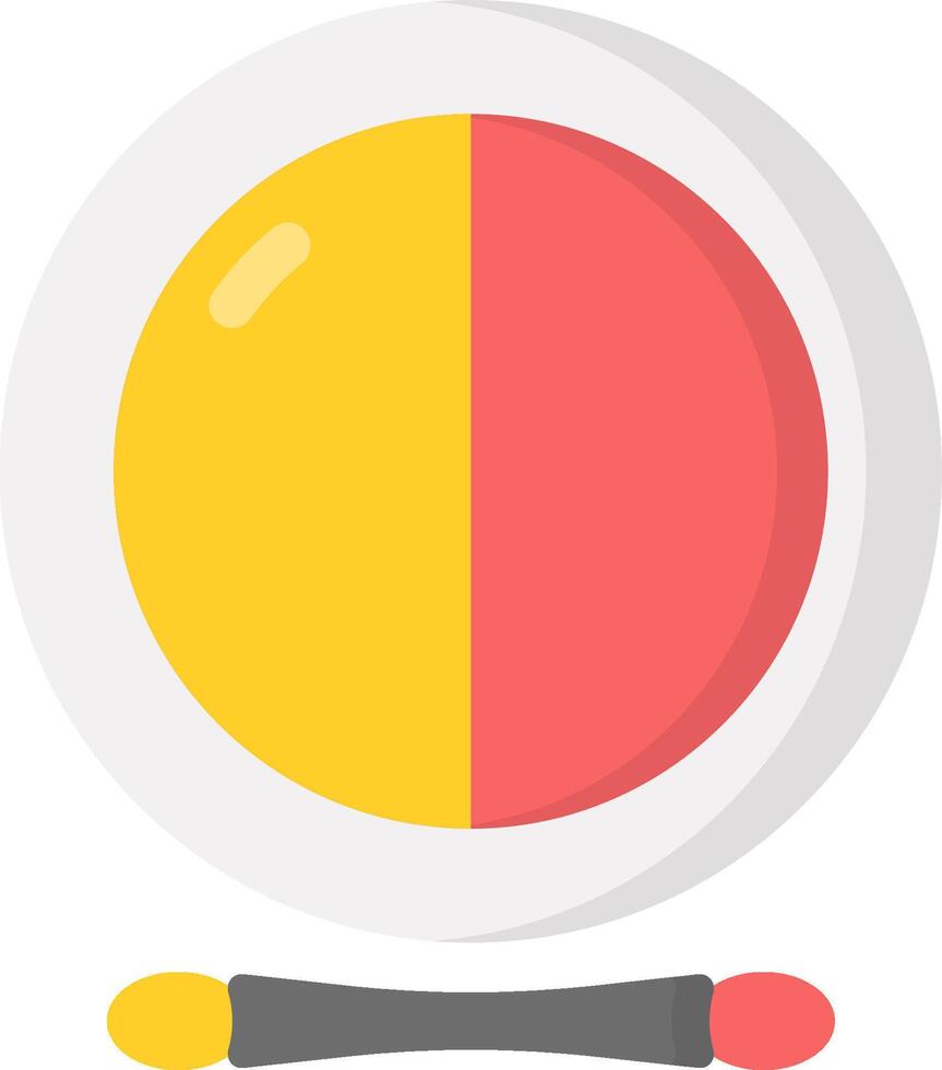 A plate with a brush and a red and yellow paint vector