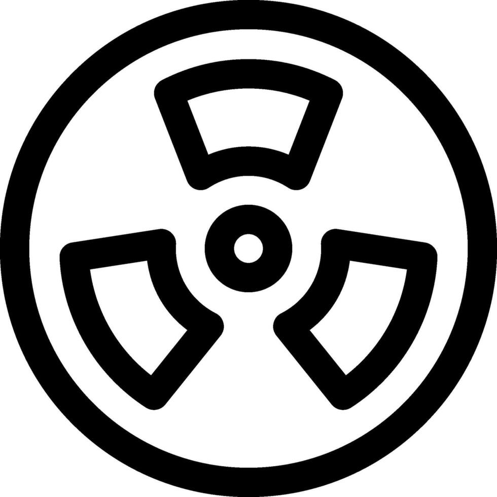 A black and white image of a radiation symbol vector