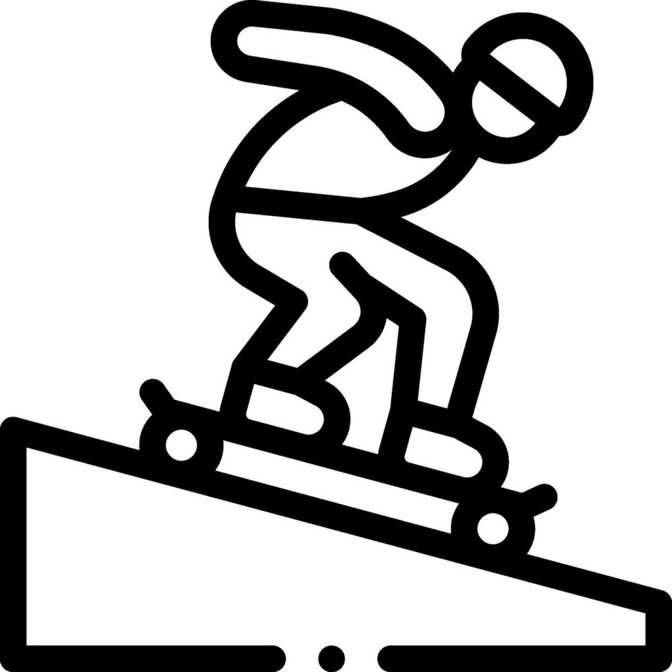 A black and white illustration of a skateboarder on a ramp vector