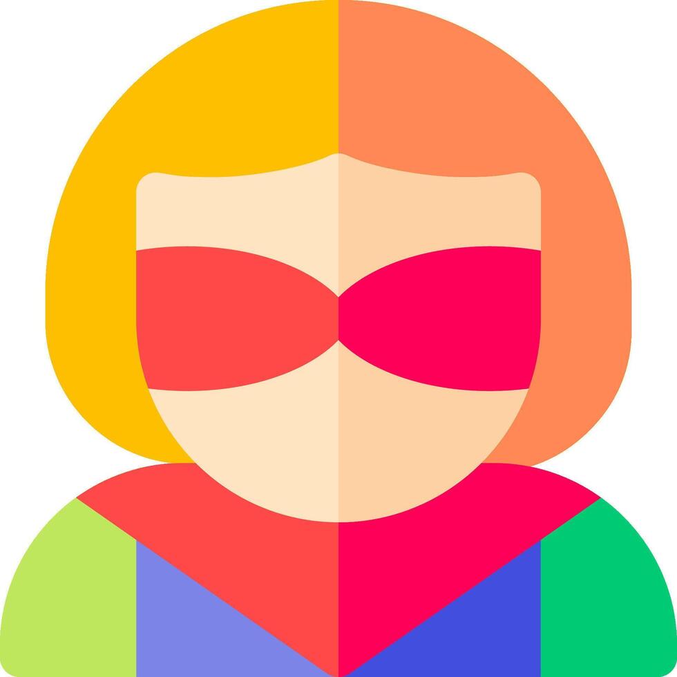 A woman with a colorful mask and a colorful cape vector