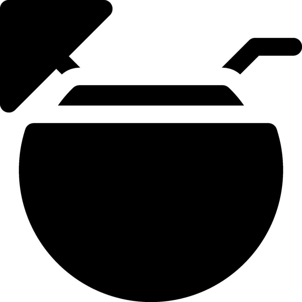 A black and white icon of a coconut vector
