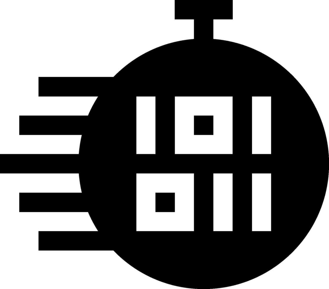 un negro y blanco imagen de un reloj con un número en eso vector