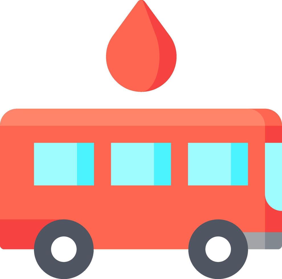 A red bus with a drop of blood on it vector