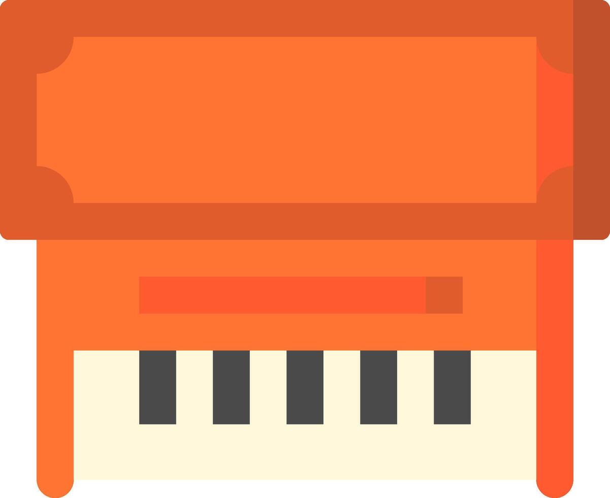 An orange piano keyboard icon vector