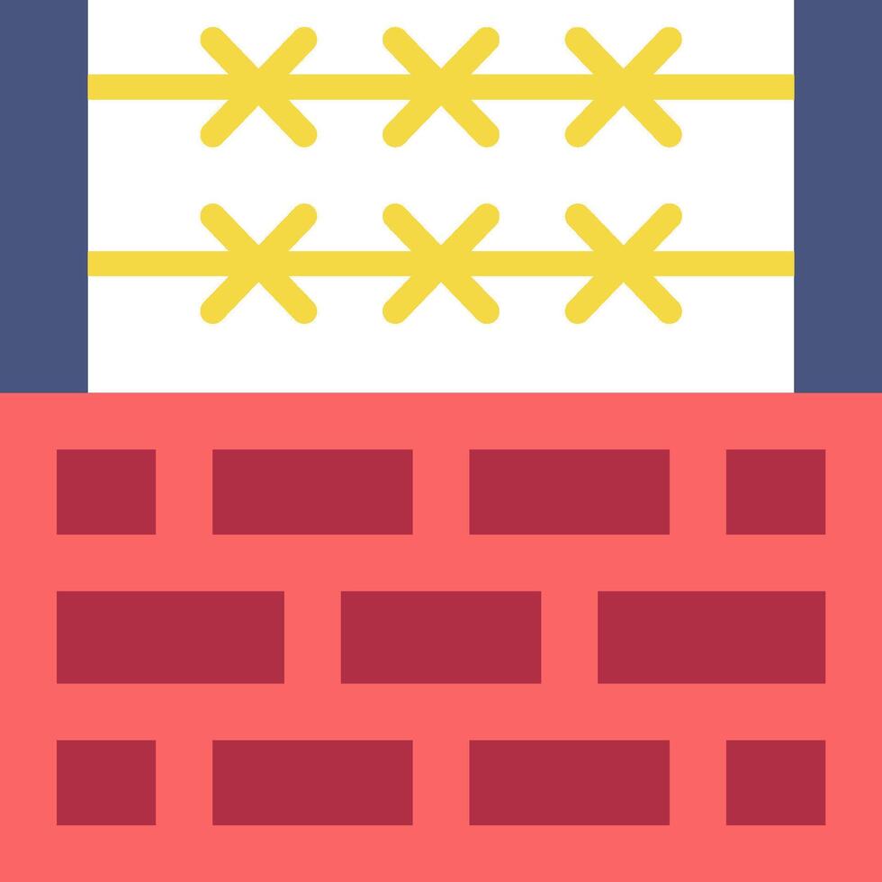 A brick wall with a cross on it vector