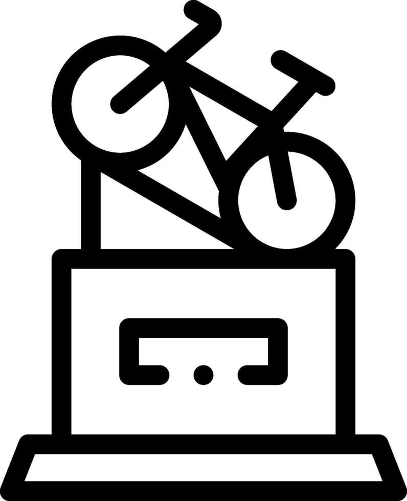 A black and white illustration of a bicycle on top of a box vector