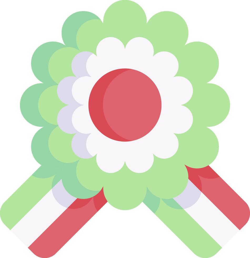 A flower with a ribbon around it vector