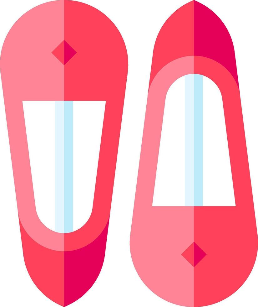 Two red shoes with a blue stripe on the side vector