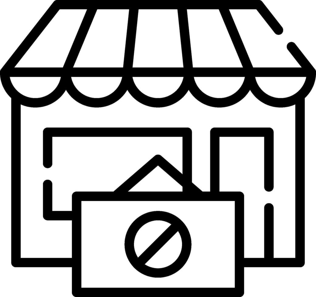 A black and white image of a store with a sign on it vector