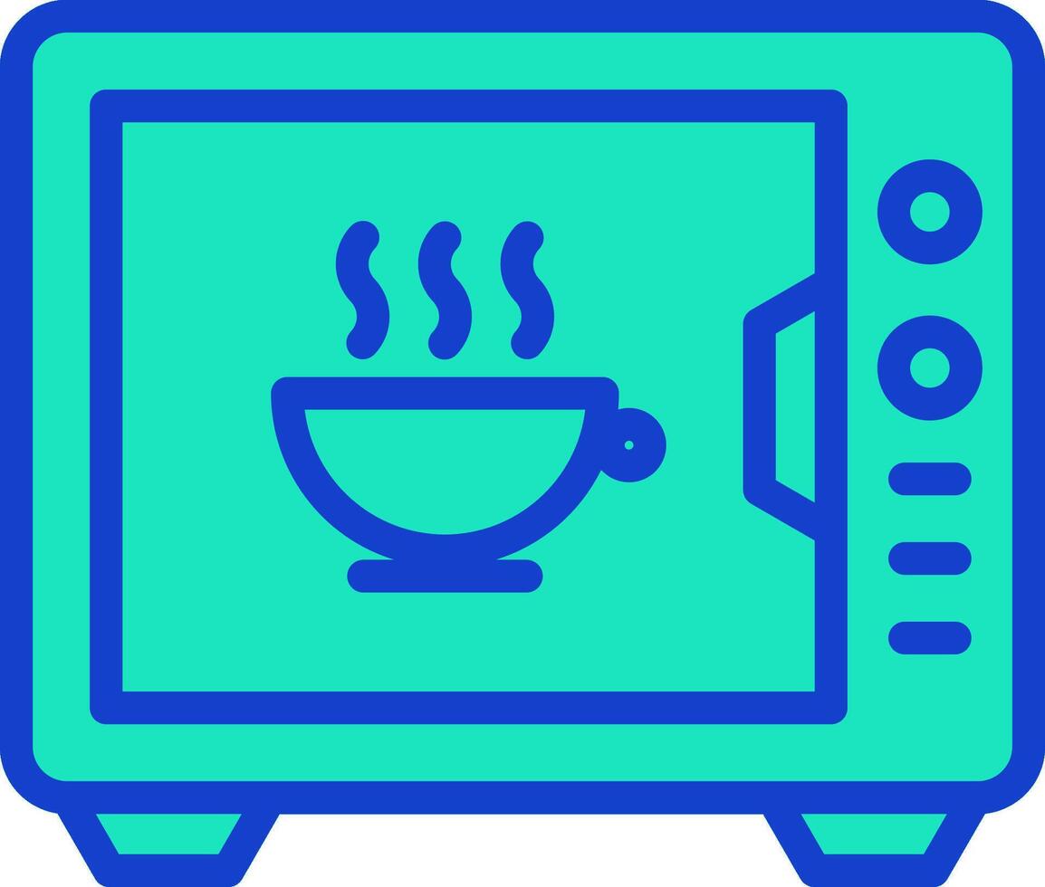 A microwave with a cup of coffee inside vector