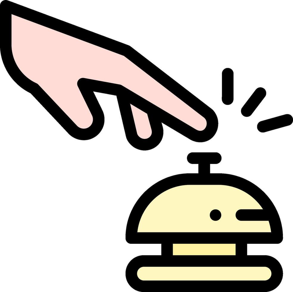 A hand is touching a bell and pointing to it vector