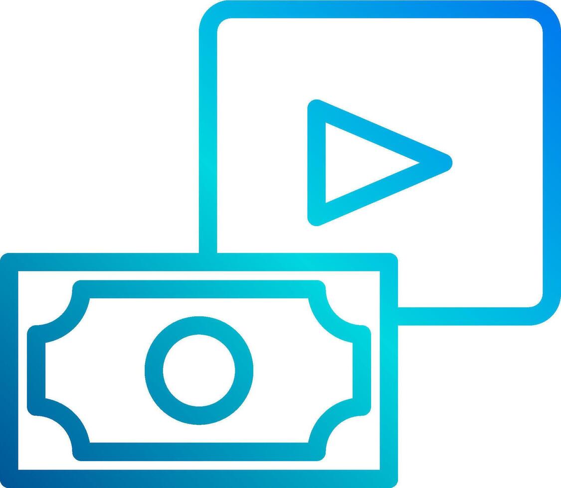 A play button and money vector