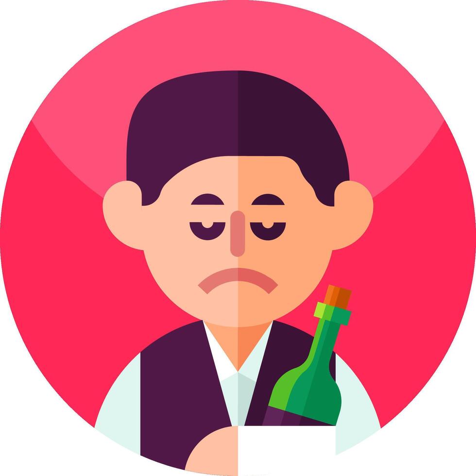 A man holding a bottle of wine and a paper vector