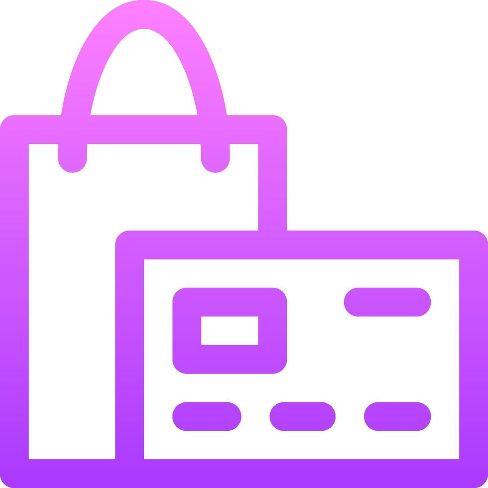 A purple shopping bag and credit card vector