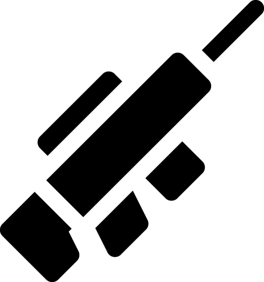 A black and white icon of a gun vector