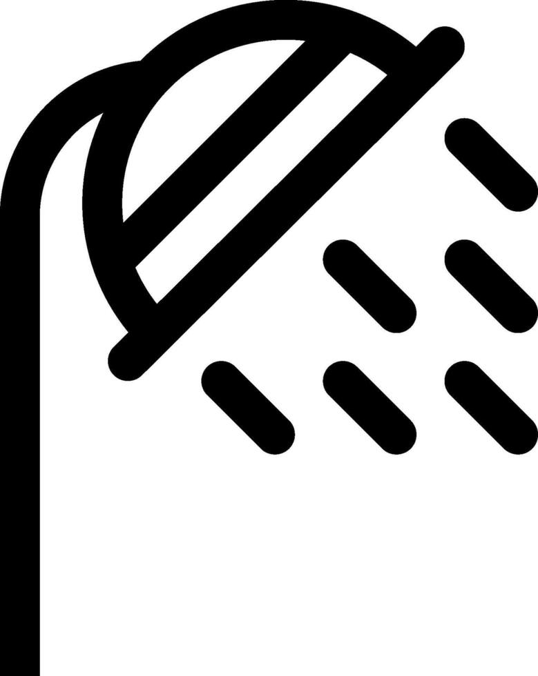 A shower head icon with a black outline vector