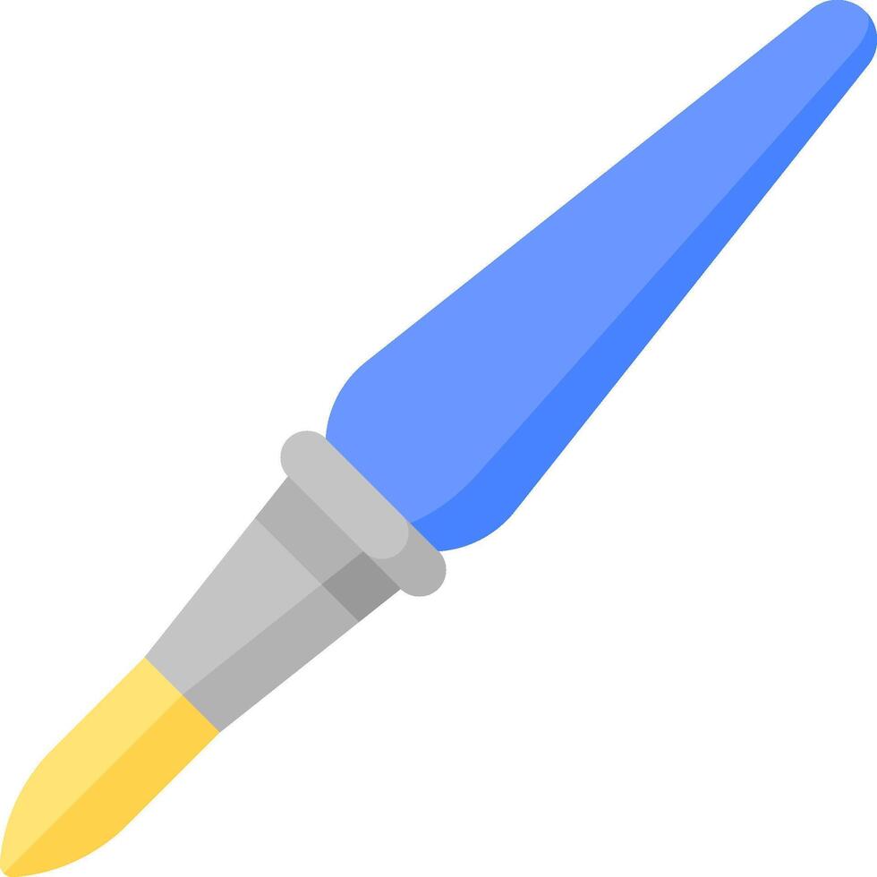 A blue pen with a yellow tip on a white background vector