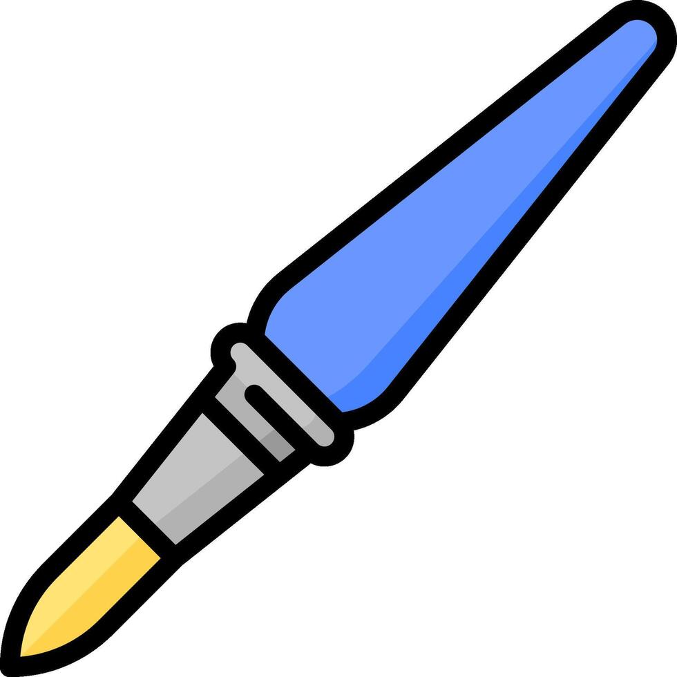 A blue pen with a yellow tip on a white background vector