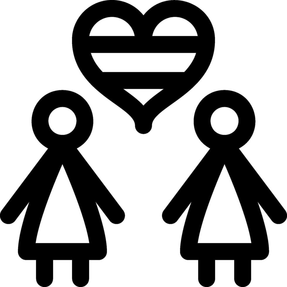 Two women holding hands with a heart in the middle vector