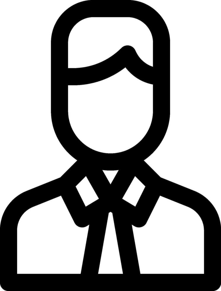 A black and white icon of a man in a tie vector