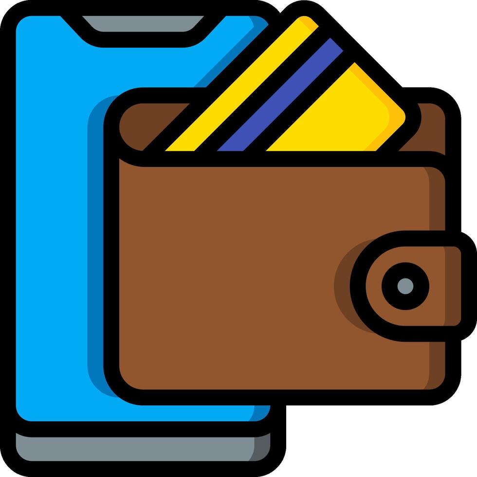Wallet and phone icon vector