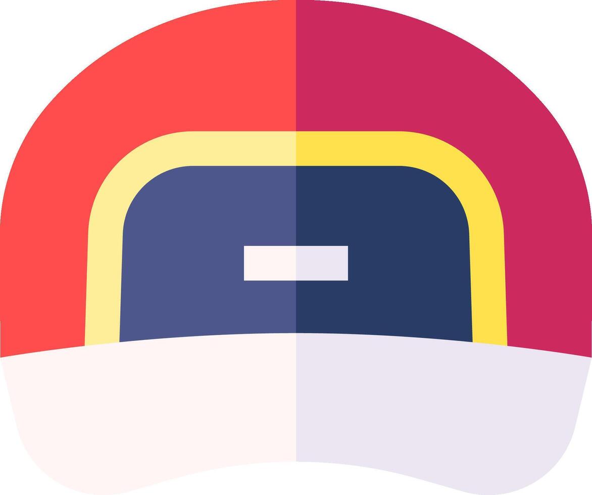 A red and blue cap with a yellow stripe vector
