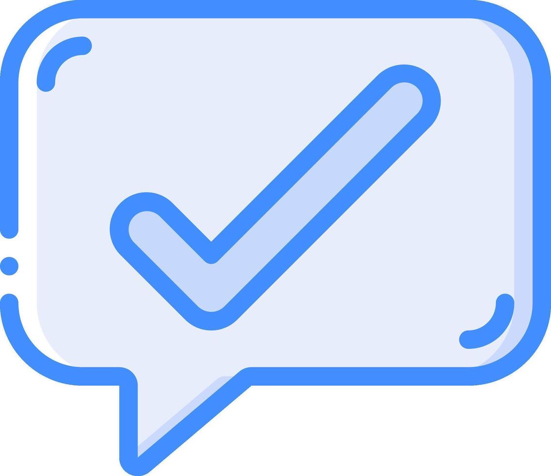 A speech bubble with a tick mark on it vector