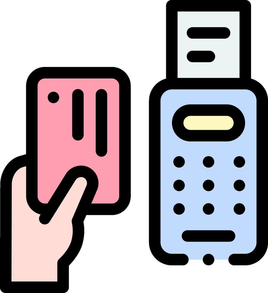 A hand holding a credit card and a phone vector