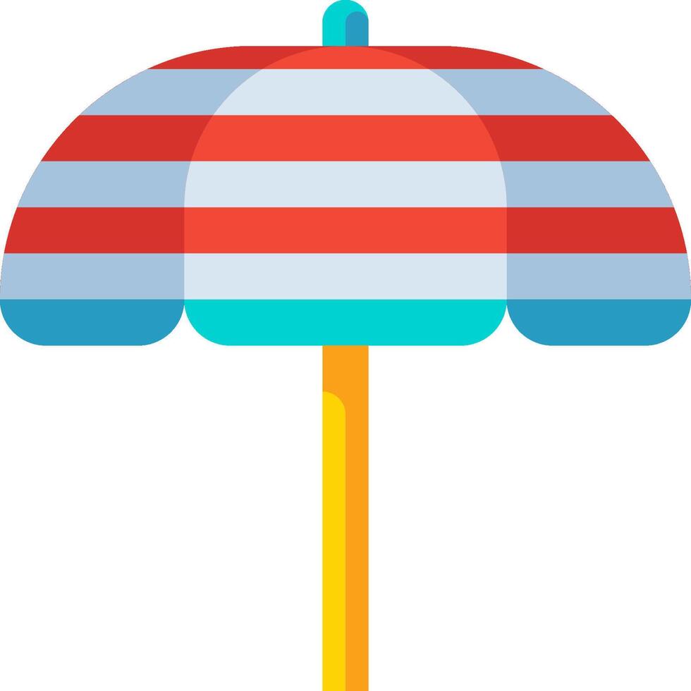 An umbrella with a red, blue and white striped umbrella vector