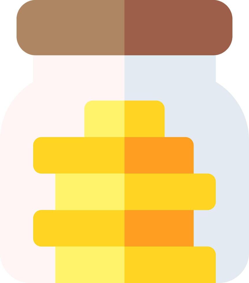 A jar with stacks of money in it vector