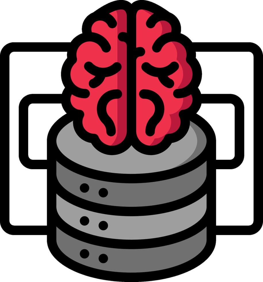 A brain on top of a stack of data vector