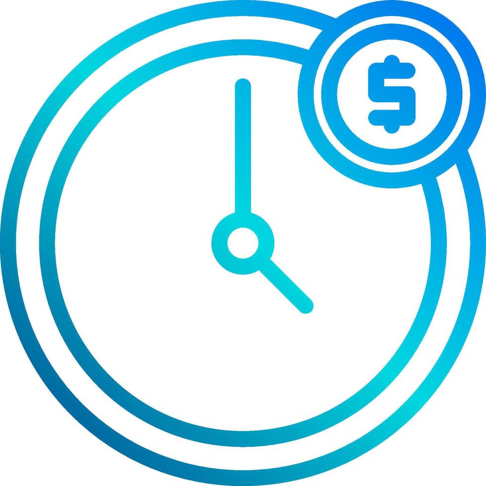 A clock with a dollar sign on it vector