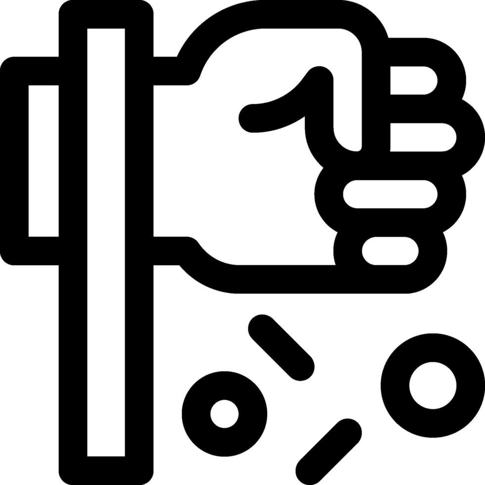 A black and white icon of a hand holding a knife vector