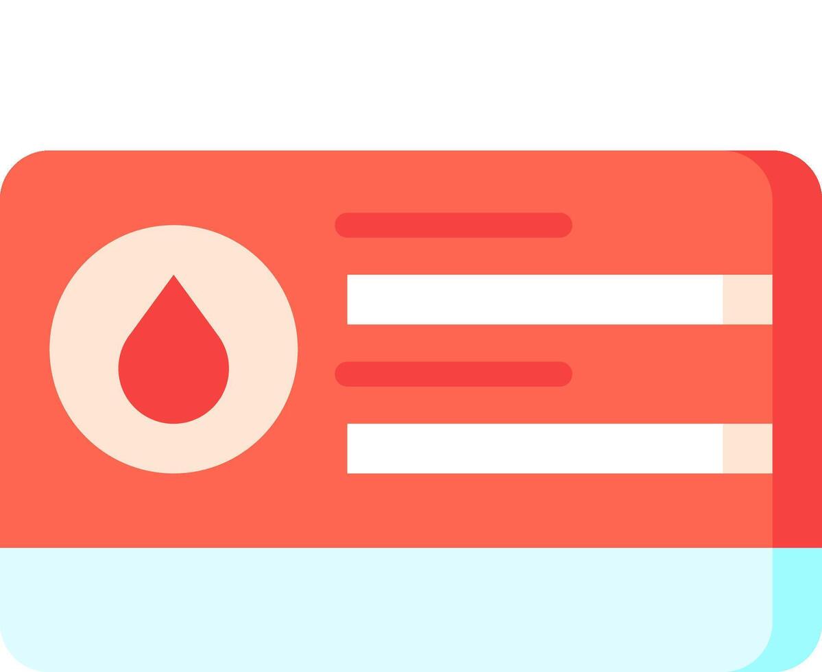 Blood donation card icon vector