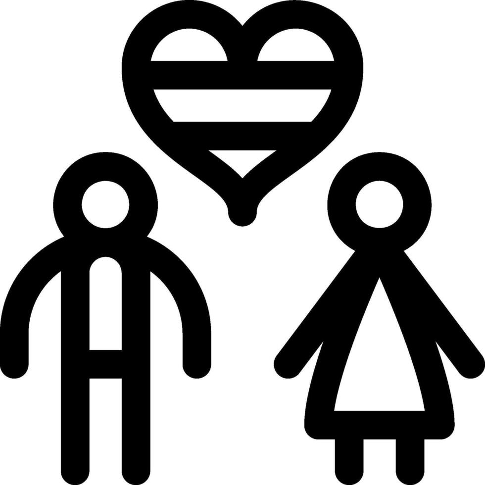 A couple with a heart and a man and woman vector