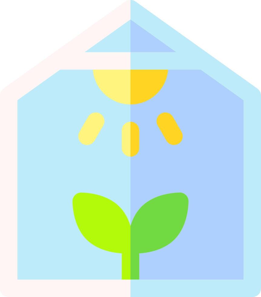A house with a plant and sun in the middle vector