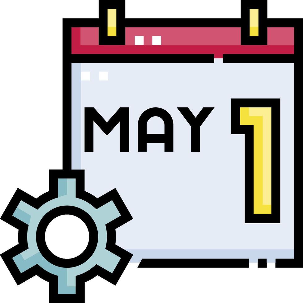 May 1 calendar icon vector