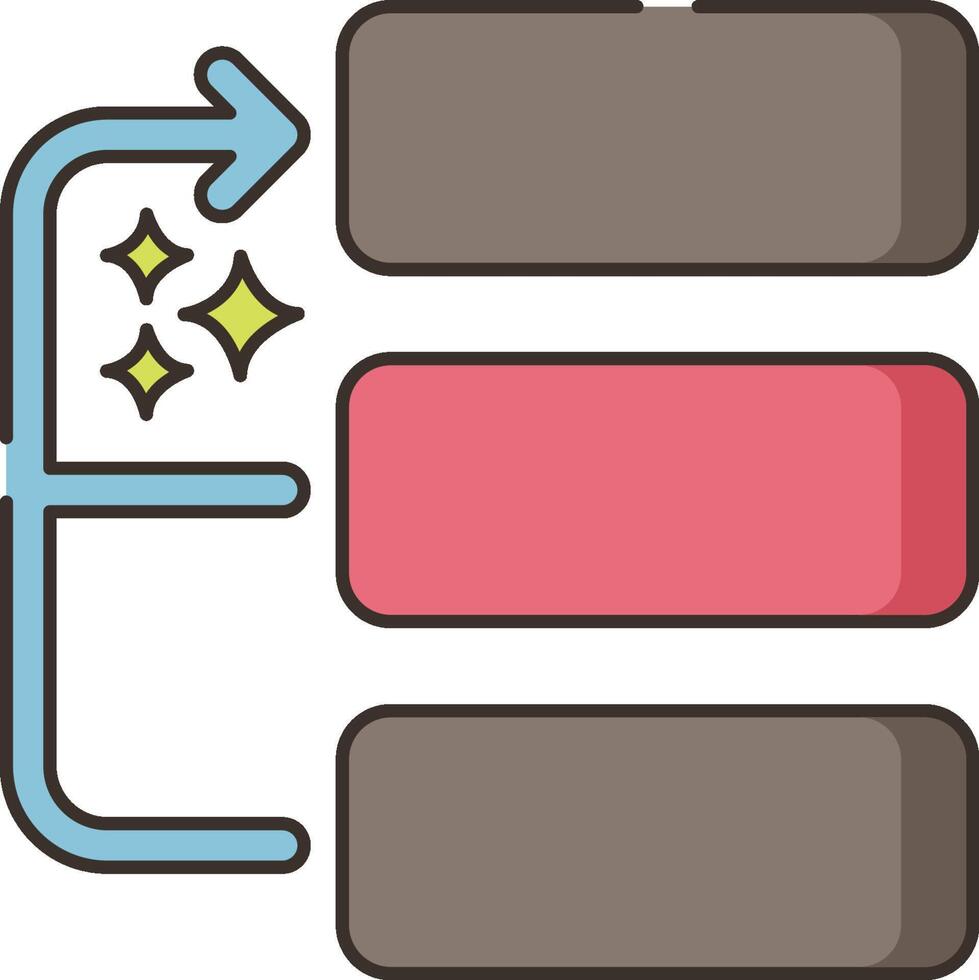 A flat icon of a computer with a blue and pink bar vector