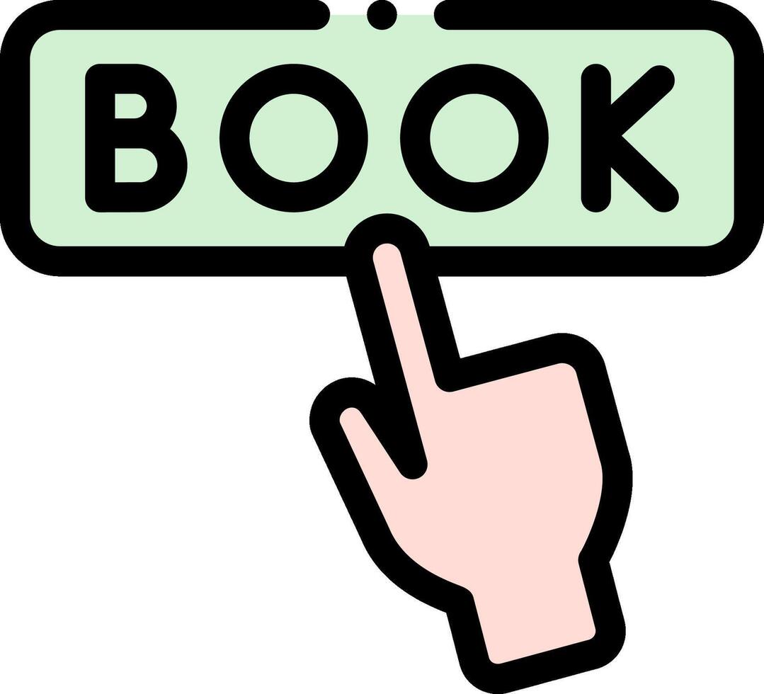 Book icon with finger pointing at it vector