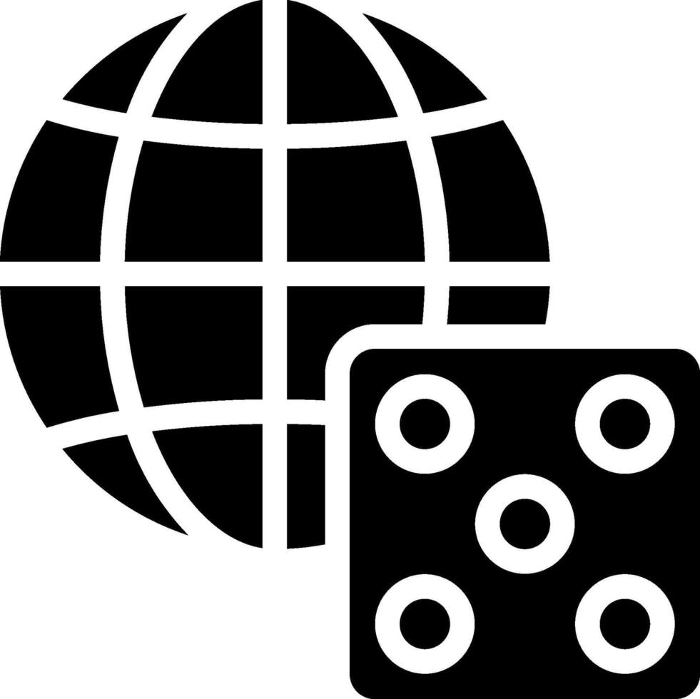 Dice and globe icon illustration vector