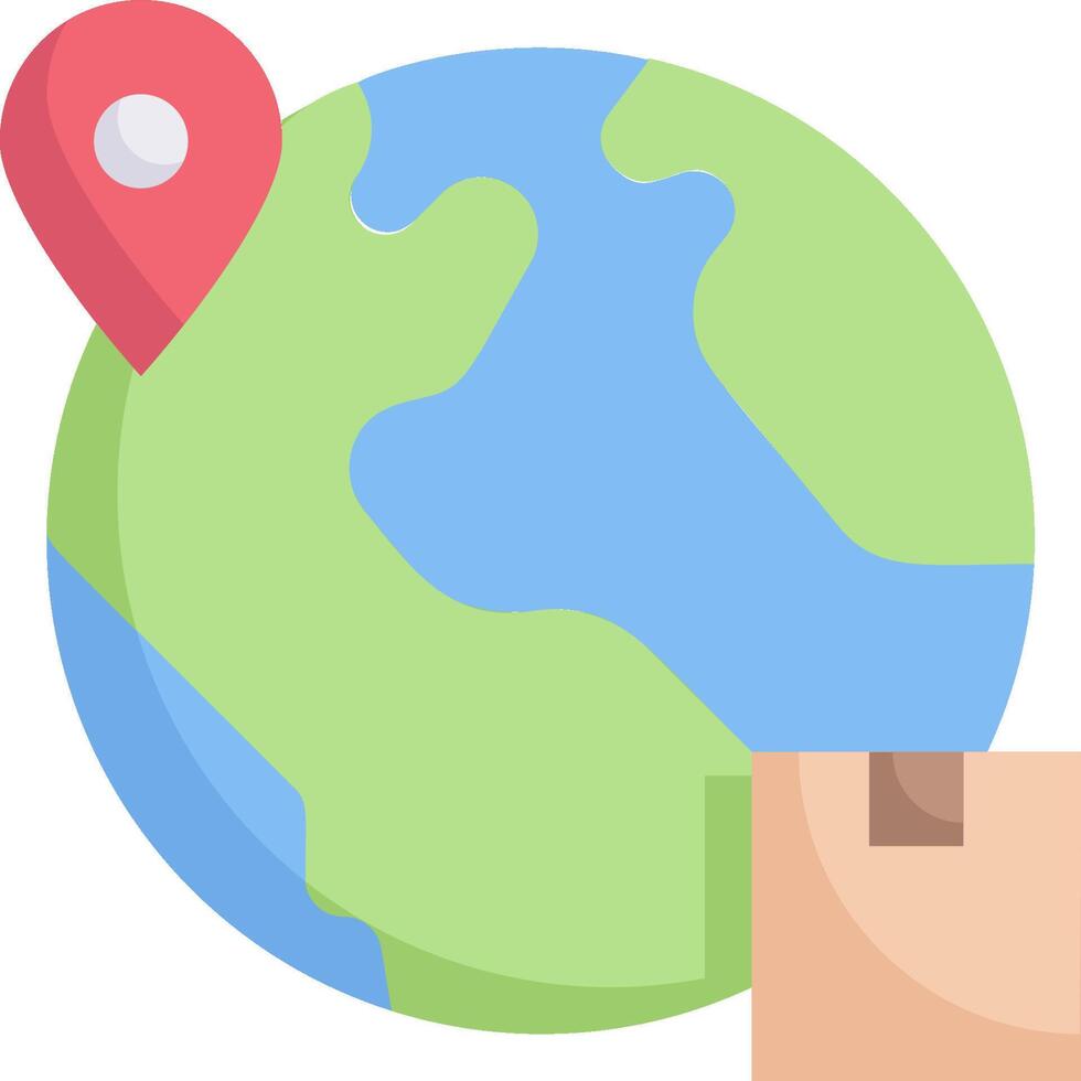 Carton with earth and map icon vector