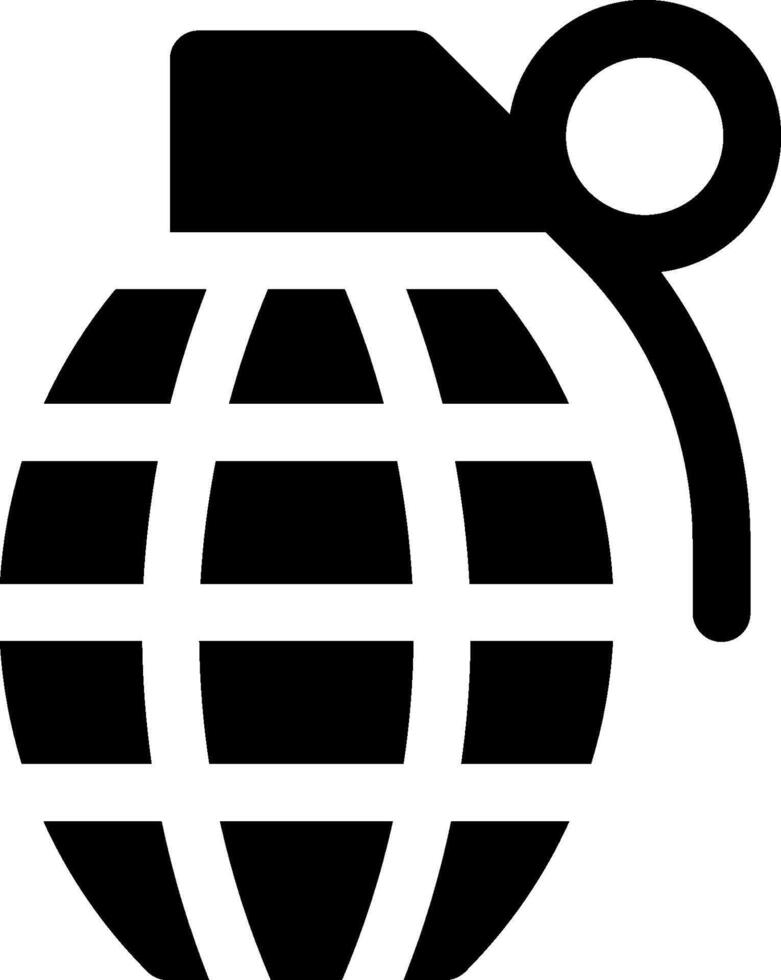 A black and white image of a grenade vector