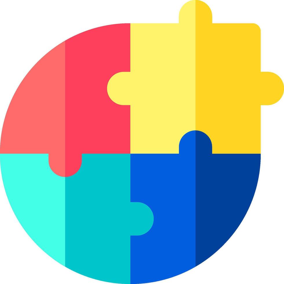 A colorful puzzle piece with four pieces vector