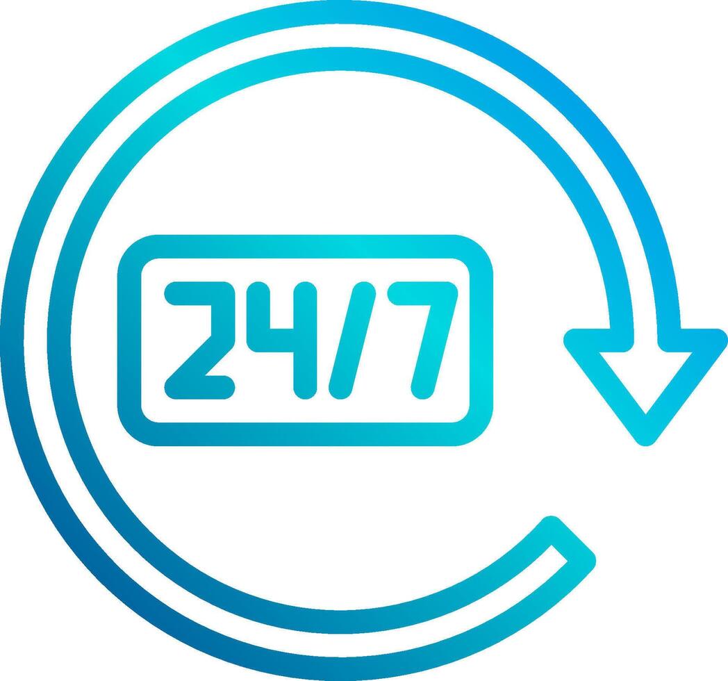 A blue and white logo with the word 24 7 vector