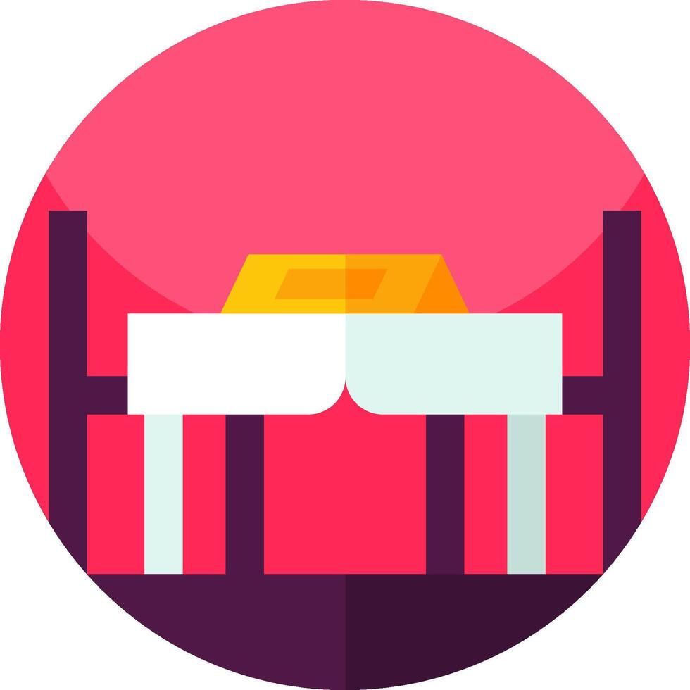 A flat icon of a table and chair vector