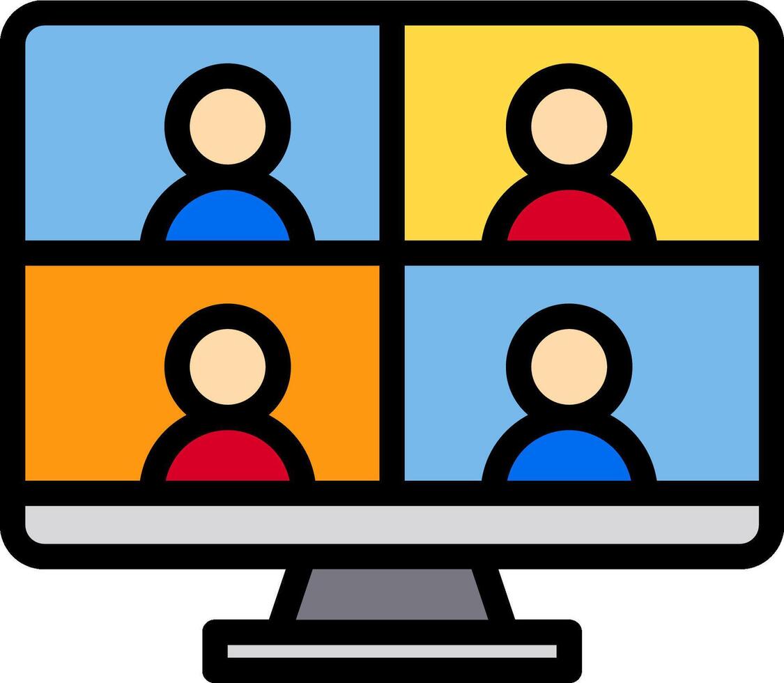 A computer screen with people on it vector