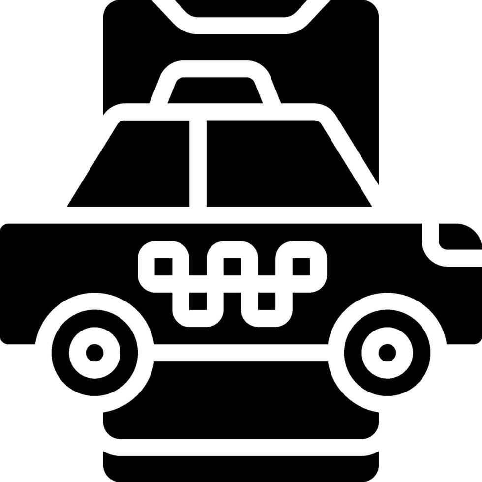 A black and white taxi icon on a white background vector